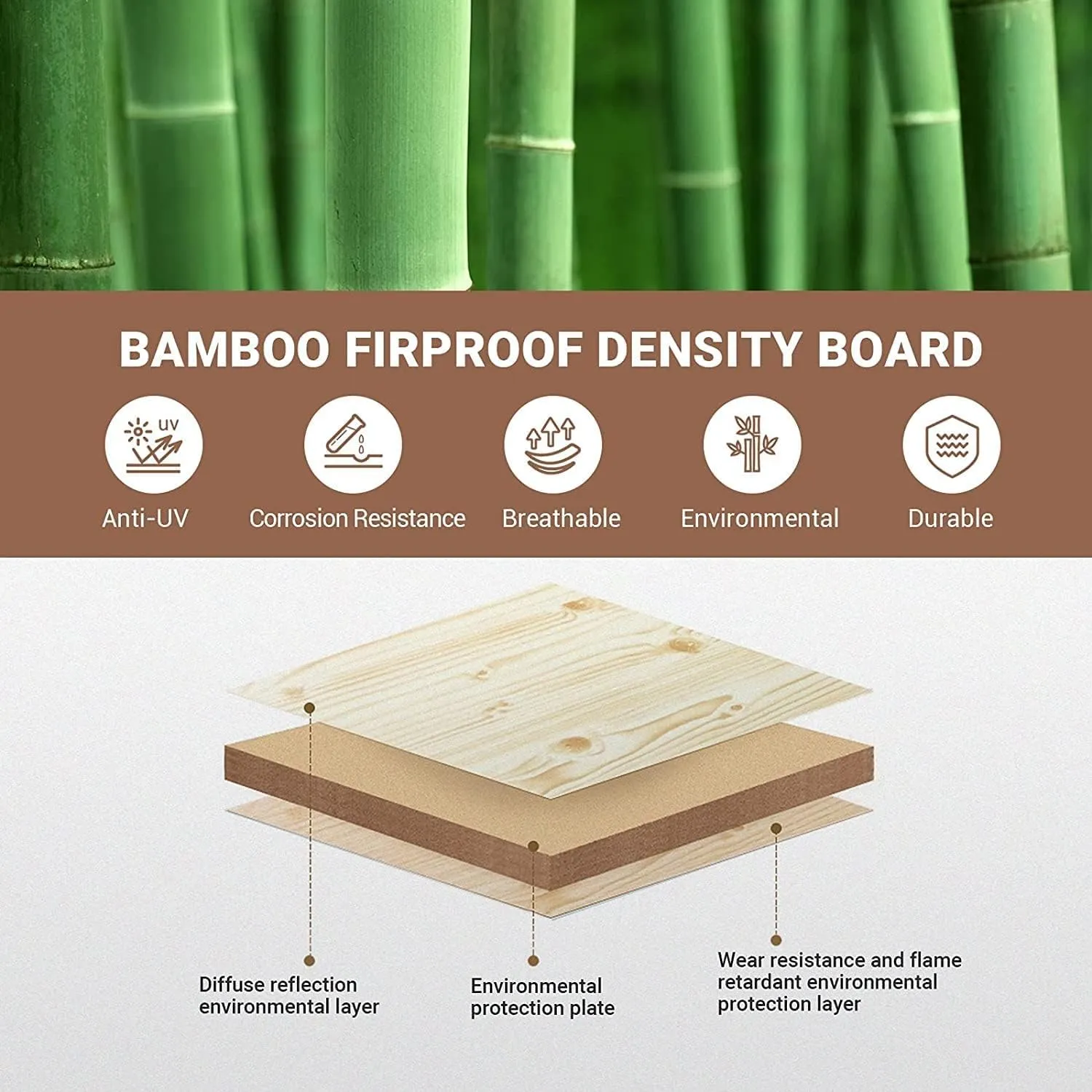 ATEPA BAMBOO Small Bamboo Table 4-Folded