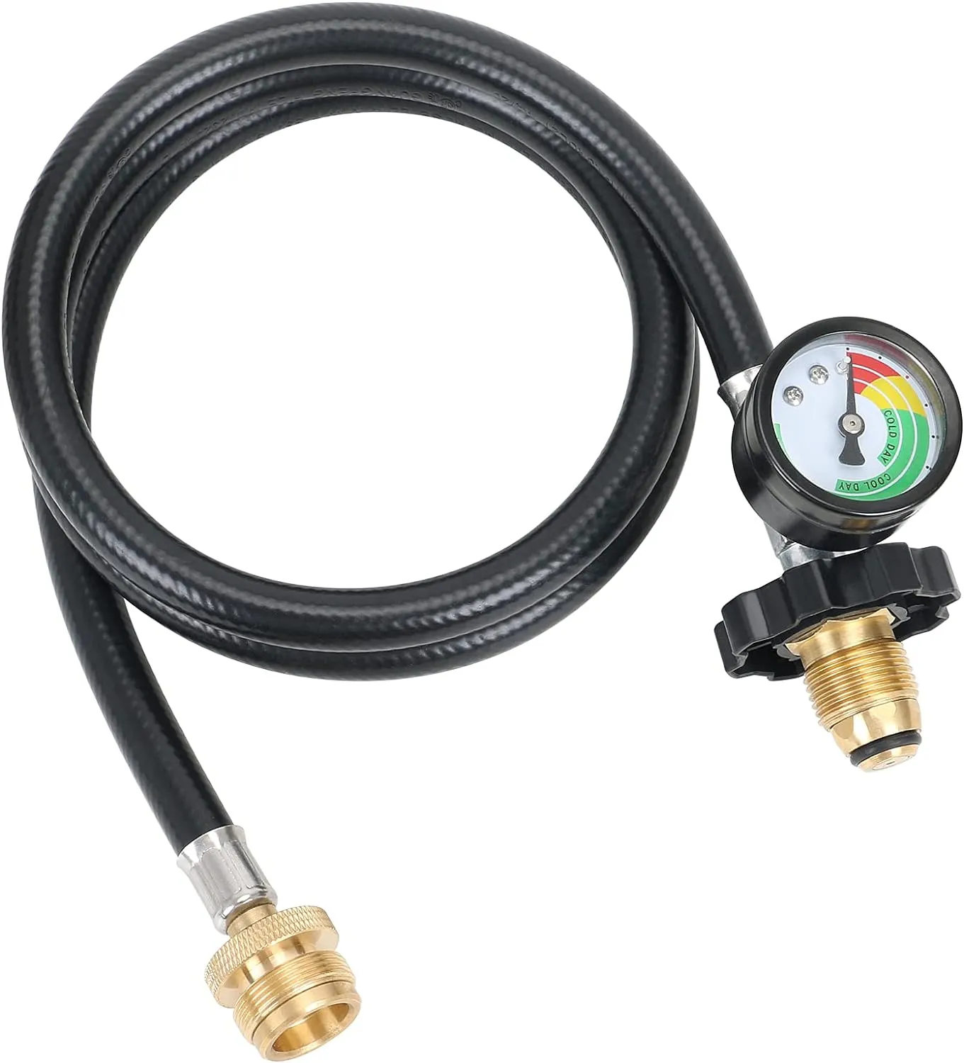 ATKKE 4FT Heater Hose Adapter Assembly F273704 Replacement with Gauge, Compatible with Buddy Heater MH9B MH18B Series, Portable Grill and More