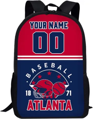 Atlanta Backpack Custom 17Inch Shoulder Bag Gift for Men Women Boy Girl Personalized Name Number Laptop Travel Bag