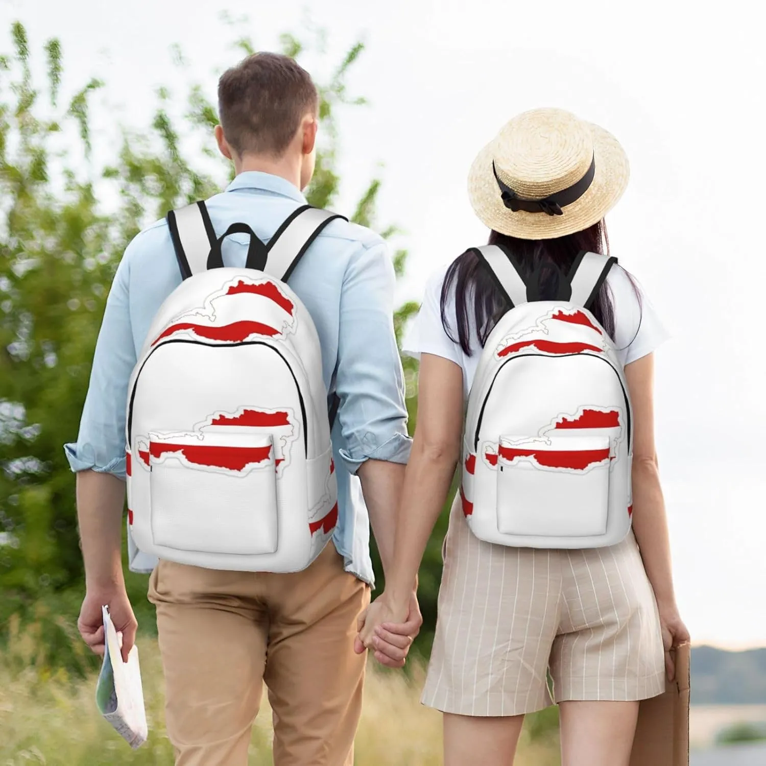 Austrian Flag Map print Travel Laptop Backpack, Carry on Backpack, Computer Bag for Men Women College Book Bag