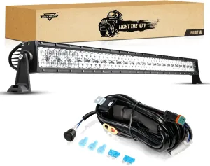 Auxbeam 52 Inch 300W LED Light Bar - Off-Road Driving Lights Spot Flood Combo Led Work Light 5D Lens with Wiring Harness for Car Jeep Truck Pickup SUV UTV - Perfect for Extreme Outdoor Enthusiasts!