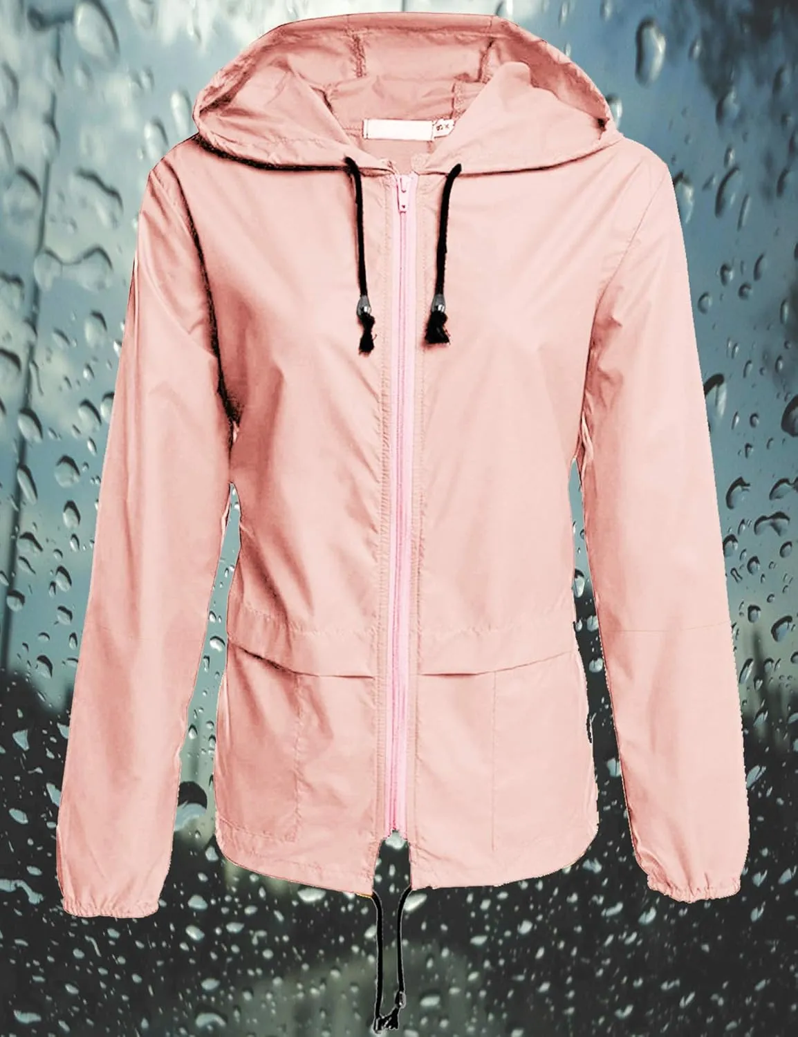 Avoogue Raincoat Women Lightweight Waterproof Rain Jackets Packable Outdoor Hooded Windbreaker