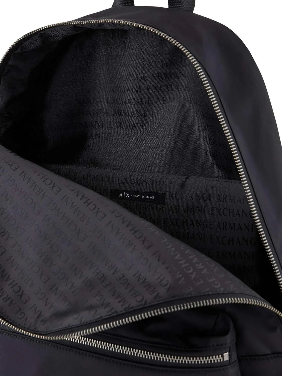 A｜X ARMANI EXCHANGE Men's Icon Backpack Bookbag, Black, One Size
