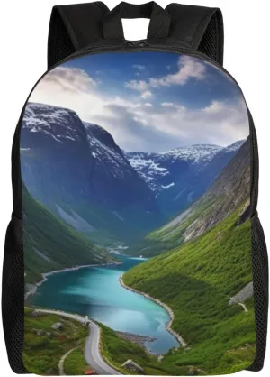 Backpack Casual Daypack for Men Women Norwegian fjords Laptop Backpack Lightweight Travel Bag Shoulder Bag for Work Hiking