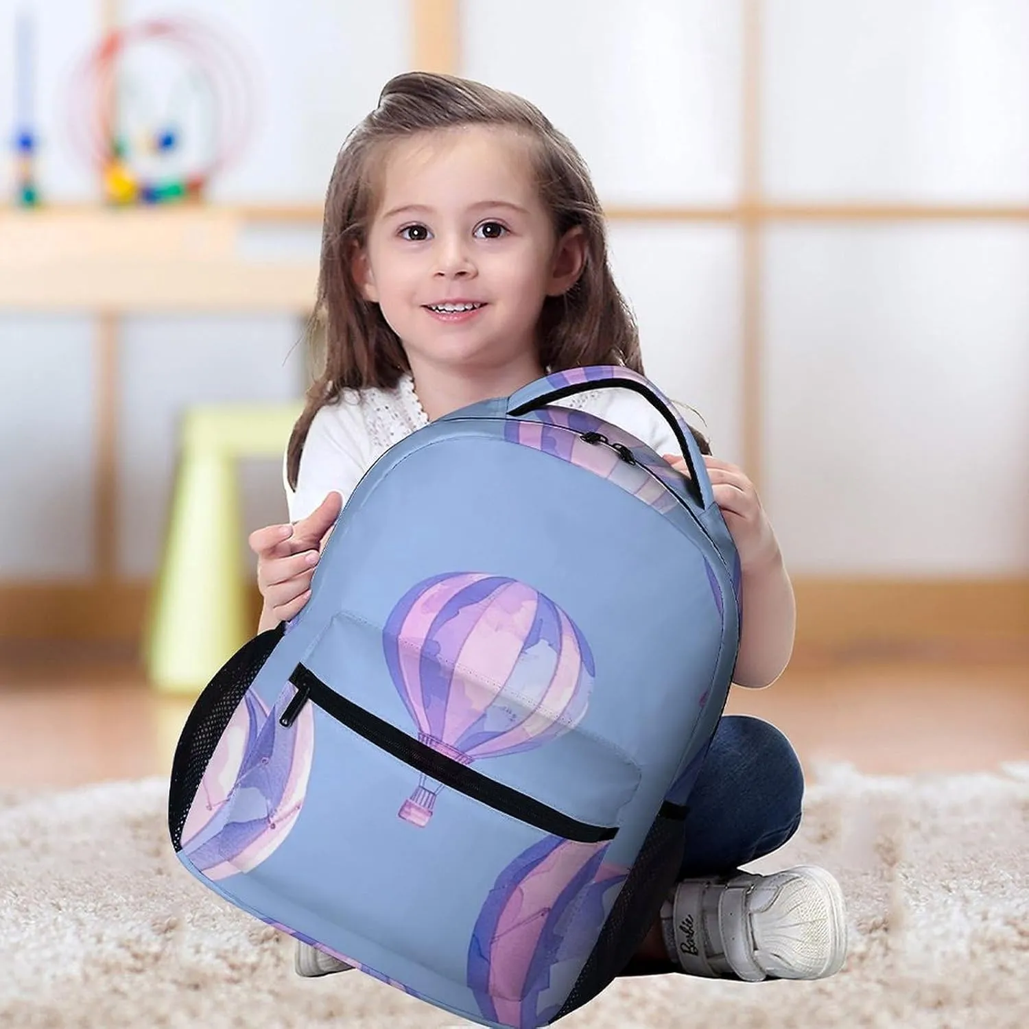 Backpack for Men Women Laptop Backpack Blue Hot Air Balloon Casual Daypack Laptop Bag for Travel