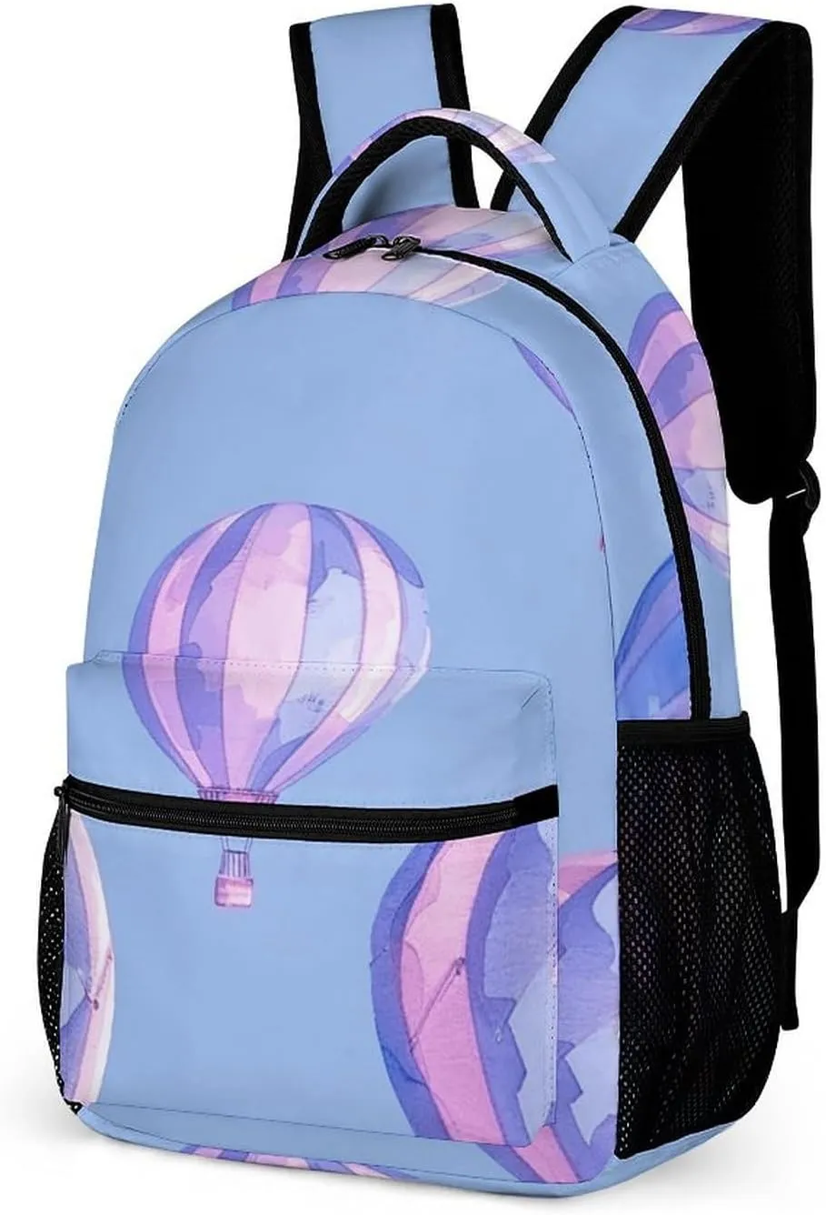 Backpack for Men Women Laptop Backpack Blue Hot Air Balloon Casual Daypack Laptop Bag for Travel