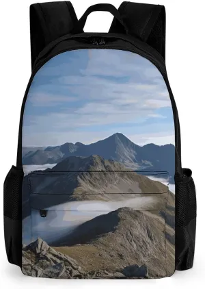 Backpack for Women Men Summits And Ridges Laptop Backpack Casual Bookbag for Travel Business Simple Daypack