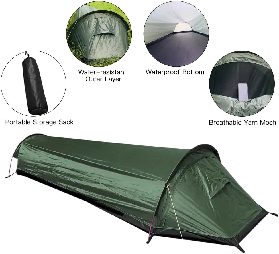Backpacking Tent Outdoor Camping Sleeping Bag Tent Lightweight Single Person Tent