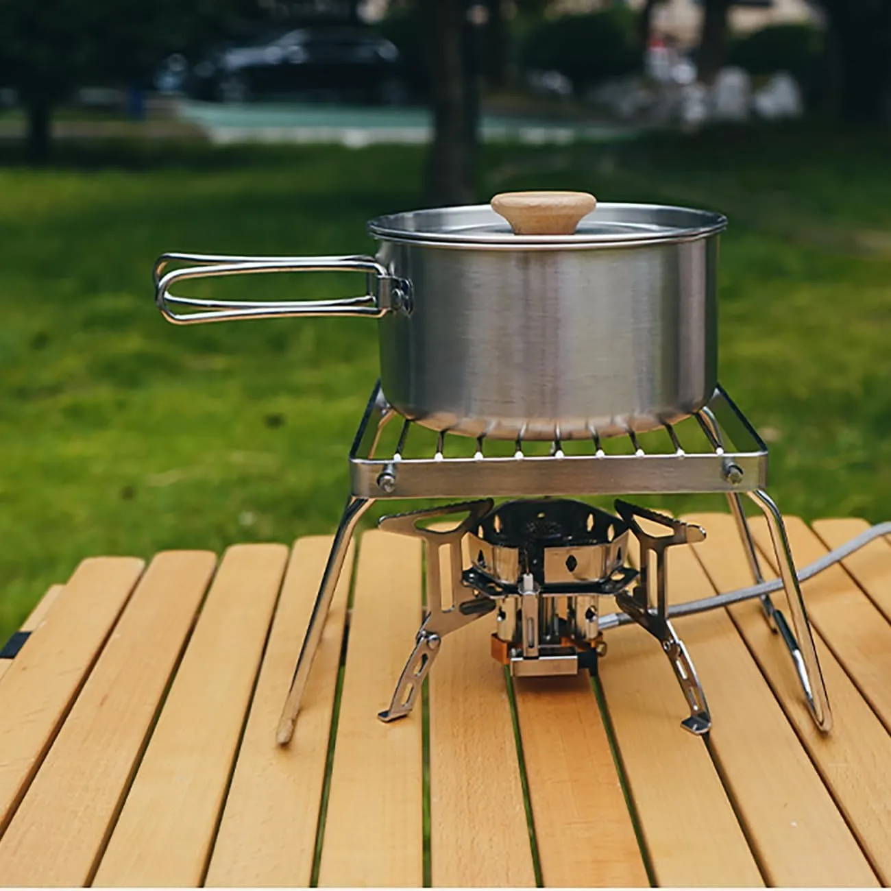 Backpacking/Camping/Hiking/Picnic/Traveling/Fishing Camp Grill with Foldable Legs-304 Stainless Steel Grill Grate for Gas Stove-Ultralight mini Campfire Stand-Portable Grill Grid for (silvery,2)