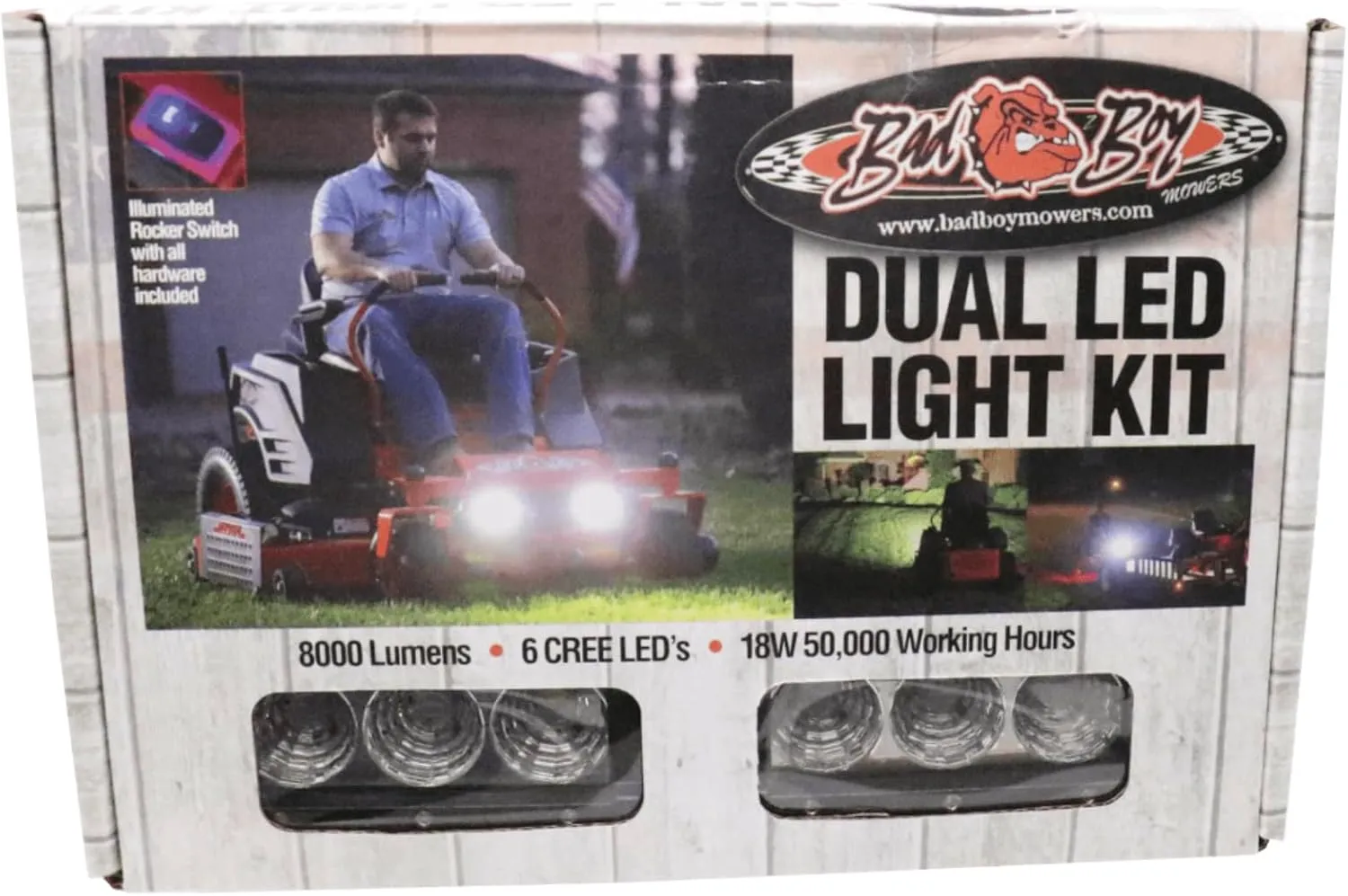 Bad Boy Mowers Dual LED Light Kit with Factory Switch, Black