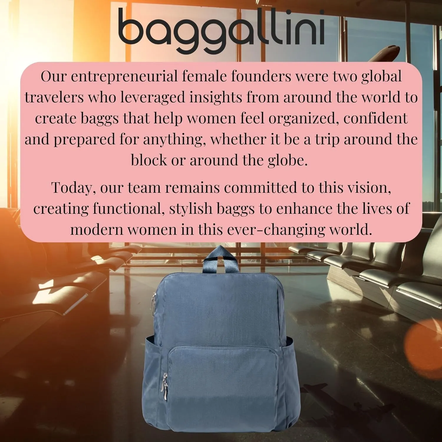 Baggallini Carryall Packable Backpack, Mist