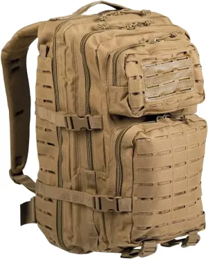 BaHoki Essentials Large Size Tactical Backpack - Military Rucksack with Molle Bags - Ventilated Mesh Adjustable Bag (Tan)