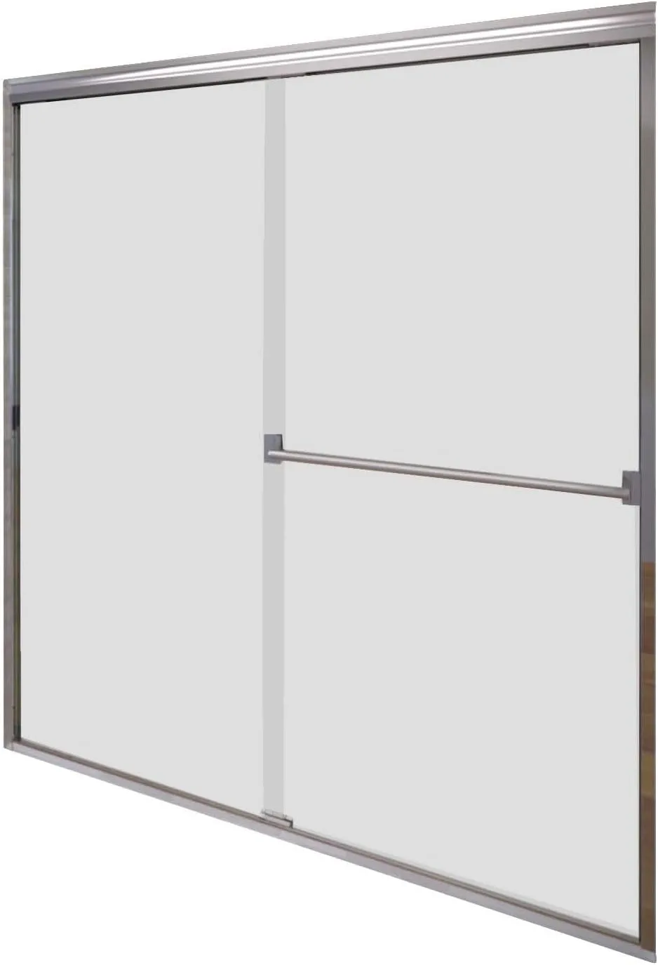 Basco Classic Sliding Shower Door, Fits 40-44 inch opening, Clear Glass, Brushed Nickel Finish