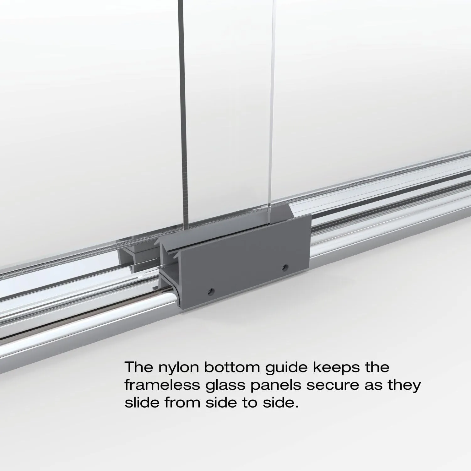Basco Classic Sliding Shower Door, Fits 40-44 inch opening, Clear Glass, Silver Finish