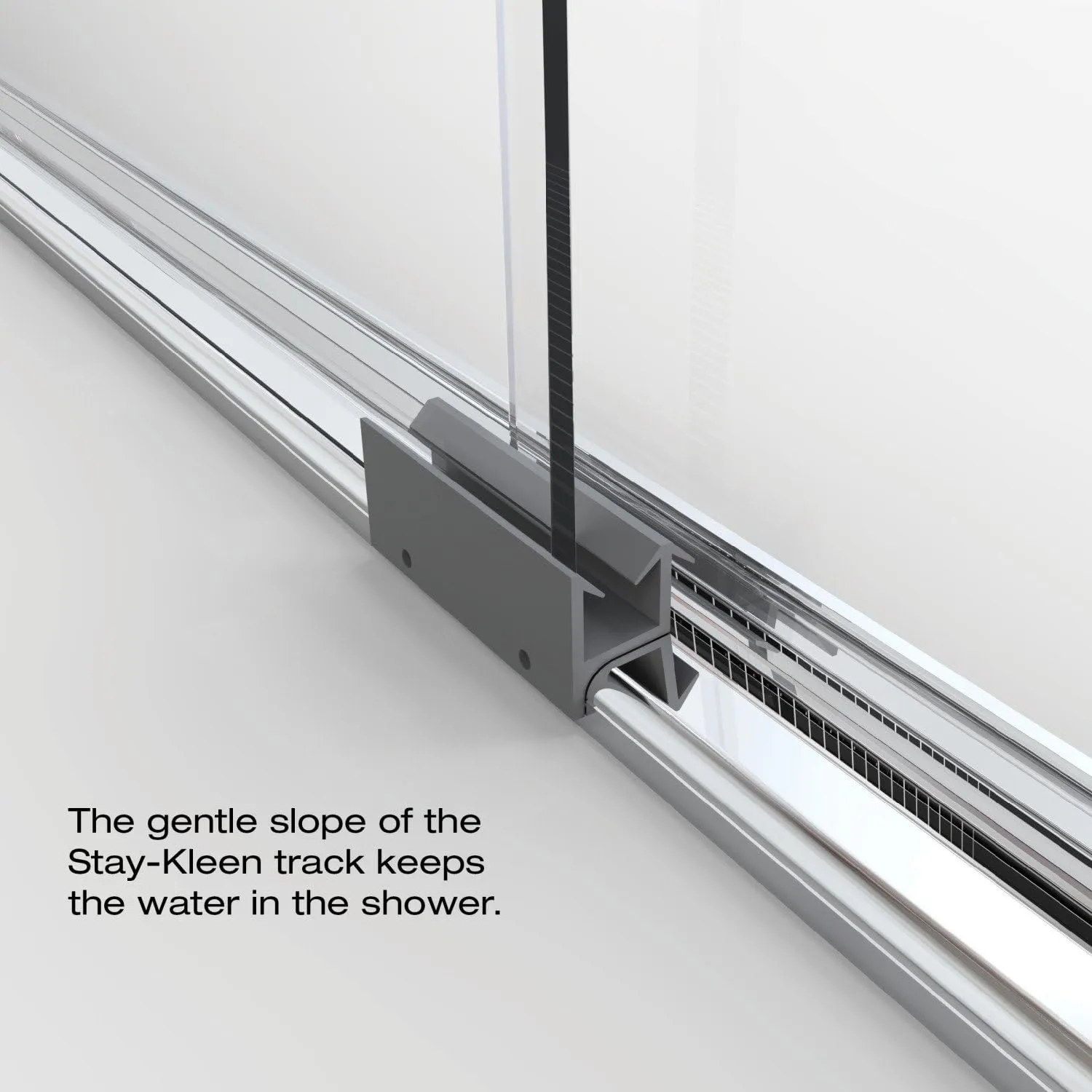 Basco Classic Sliding Shower Door, Fits 40-44 inch opening, Clear Glass, Silver Finish