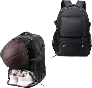 Basketball Backpack, Large Capacity Basketball Bag with Shoe Compartment and Detachable Independent Mesh Bag for Volleyball, Soccer, Breathable Gym Sports Training Equipment Bags for Man Women