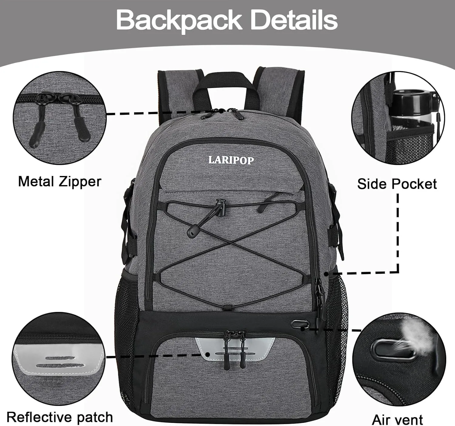Basketball Bag Backpack with Ball Holder Shoes Compartment, Elite Backpack-Large Basketball Accessories Sports Bag