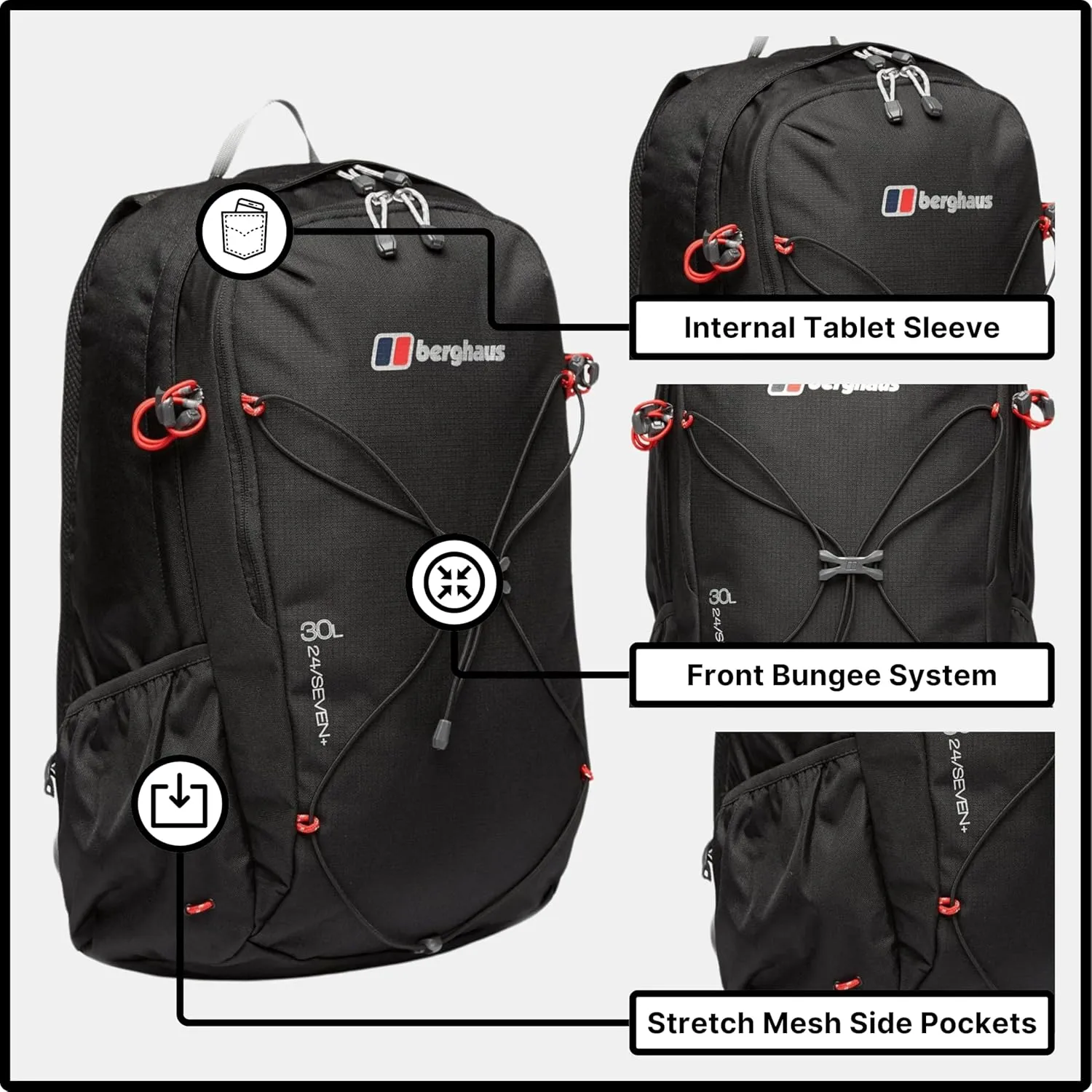 Berghaus Backpack, Black/Black, One Size