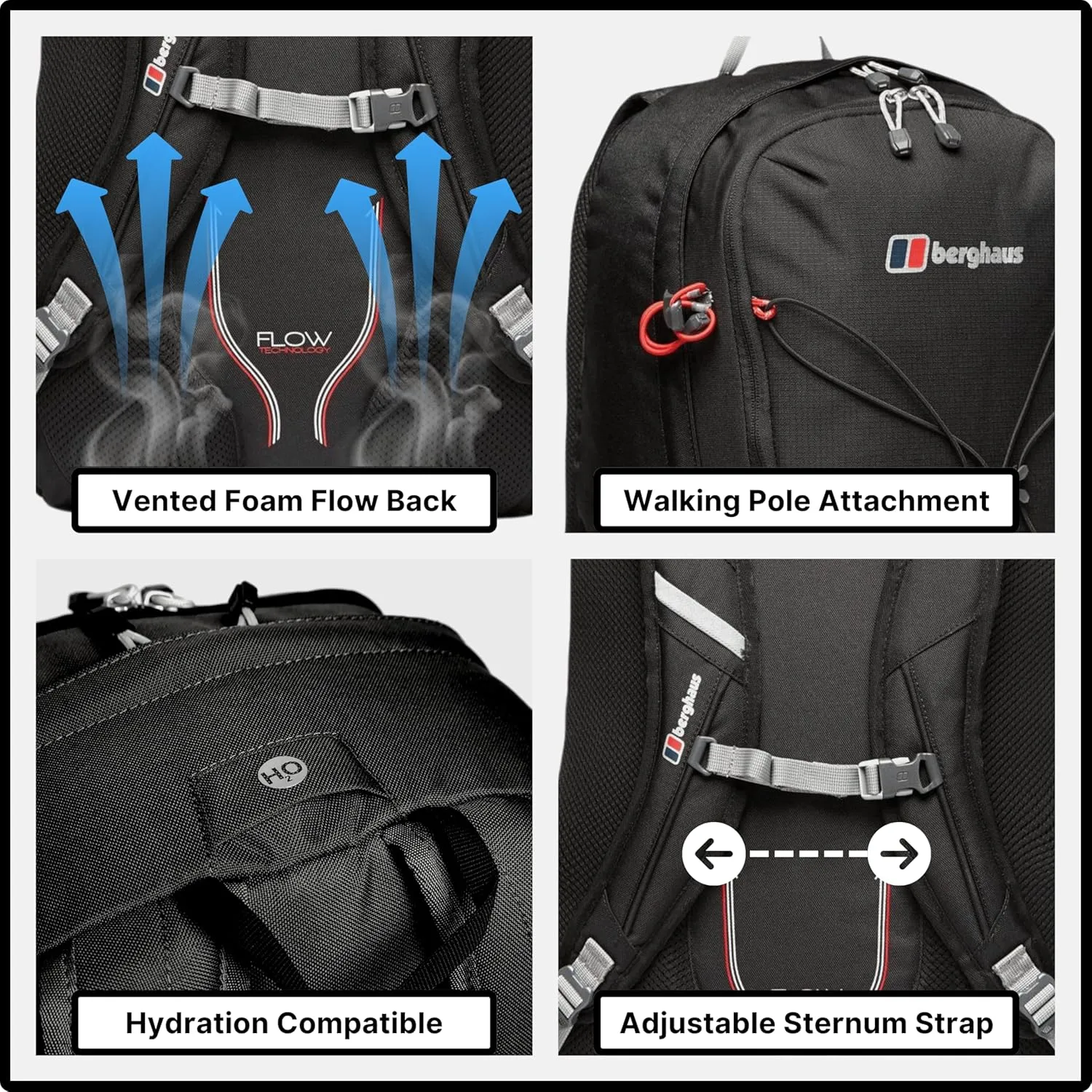 Berghaus Backpack, Black/Black, One Size