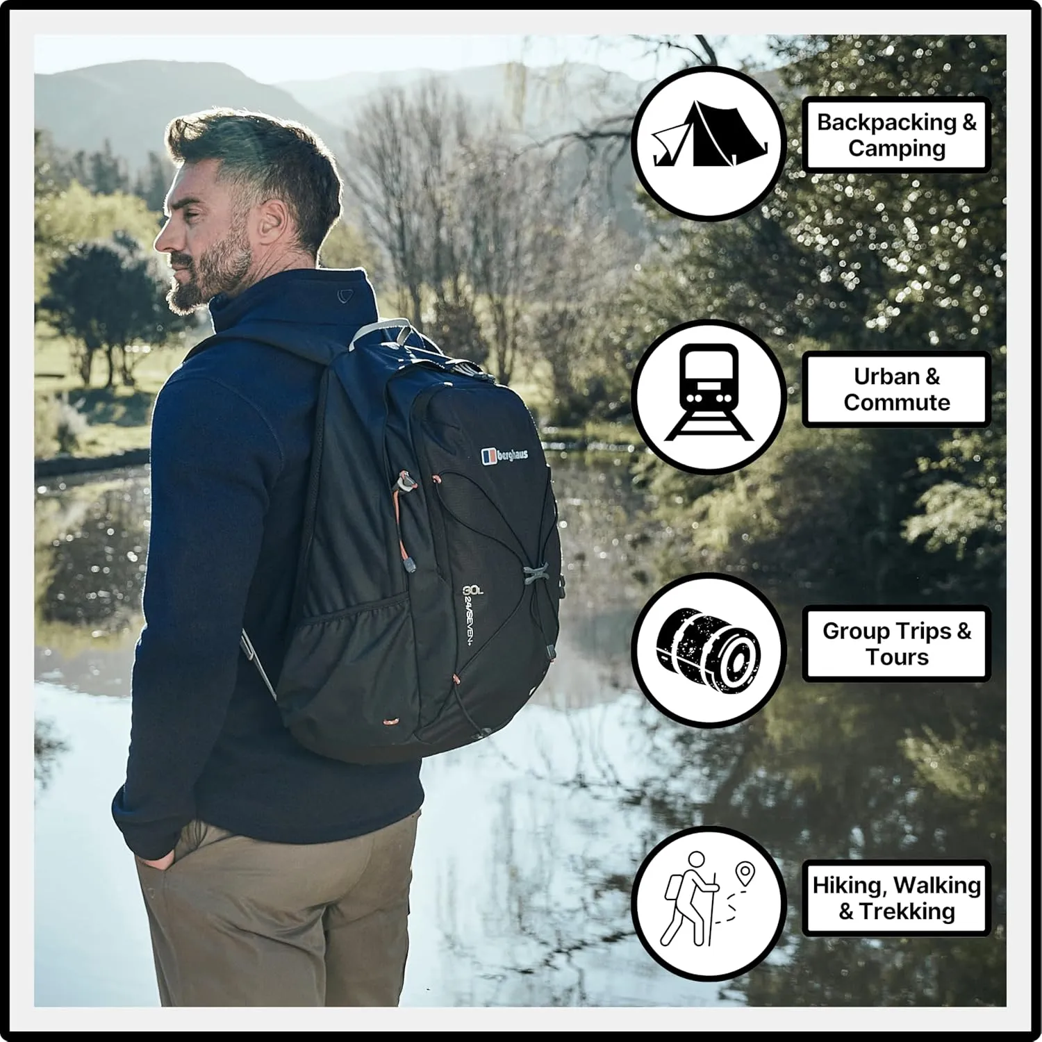 Berghaus Backpack, Black/Black, One Size