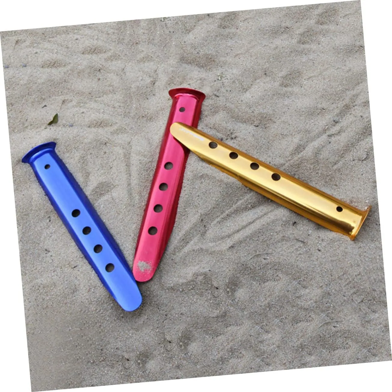 BESPORTBLE 6pcs u Shaped Aluminum Tent Stakes for Beach Snow Heavy Duty Camping Pegs Extra Holding Power for Loose Snow Hiking Outdoor Use