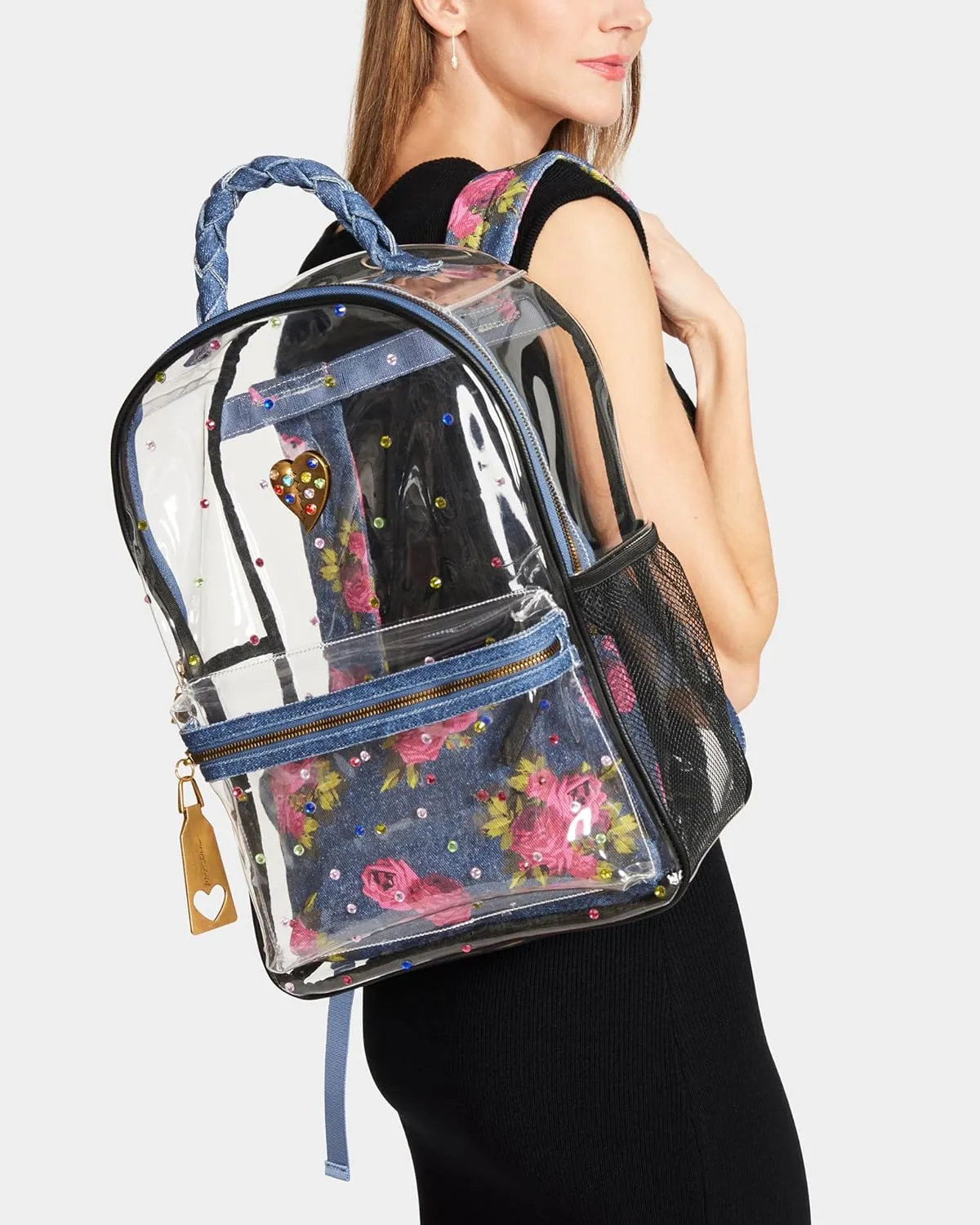 Betsey Johnson Large Clear Backpack, Blue
