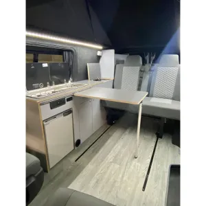 Birch plywood campervan table 700x450mm with foldable leg and rail