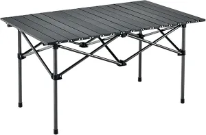 BK&MF Aluminum Folding Camping Table,Portable Ultralight Outdoor Picnic Camping Table Compact Roll-up Table with Carry Bag for Camping Picnic Beach,C,95x55x50cm(37x22x20inch)