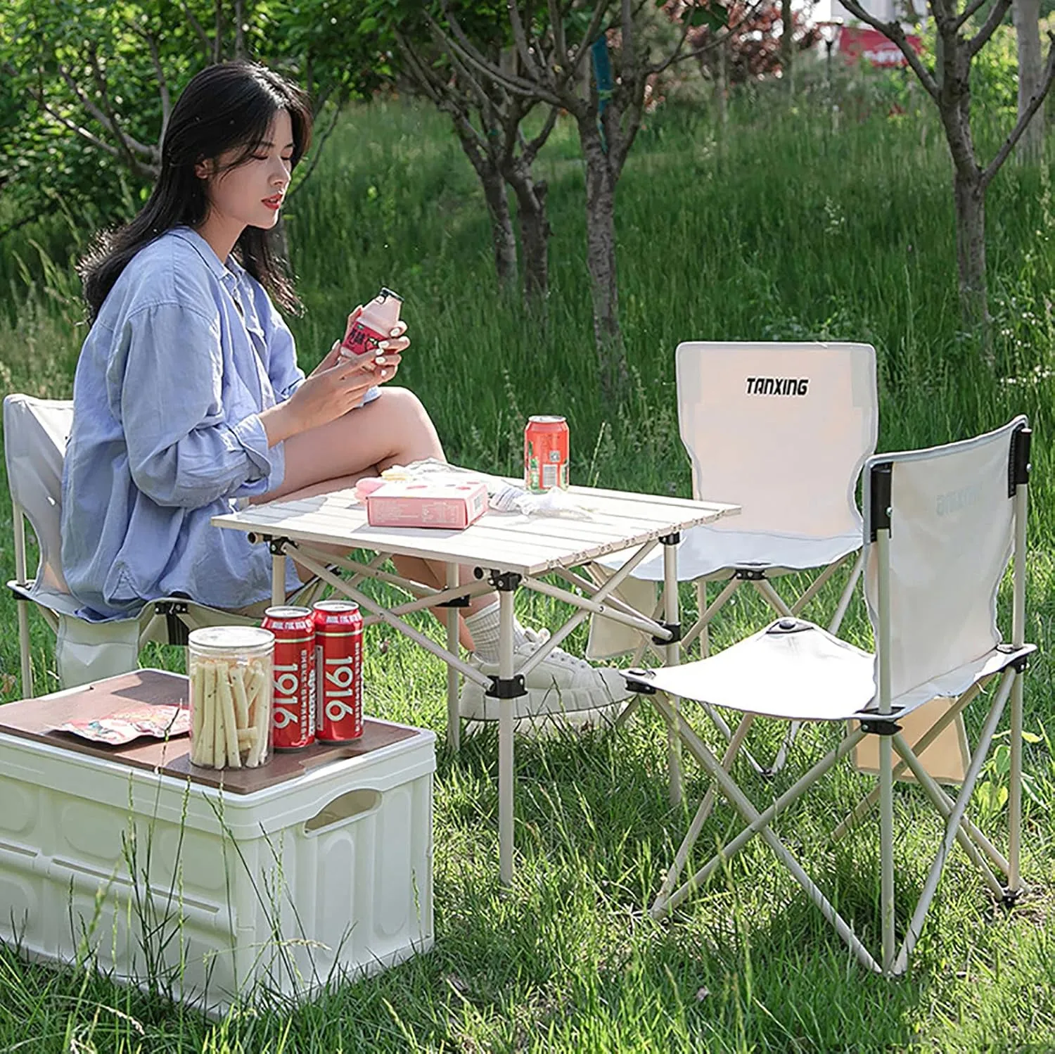 BK&MF Aluminum Folding Camping Table,Portable Ultralight Outdoor Picnic Camping Table Compact Roll-up Table with Carry Bag for Camping Picnic Beach,C,95x55x50cm(37x22x20inch)