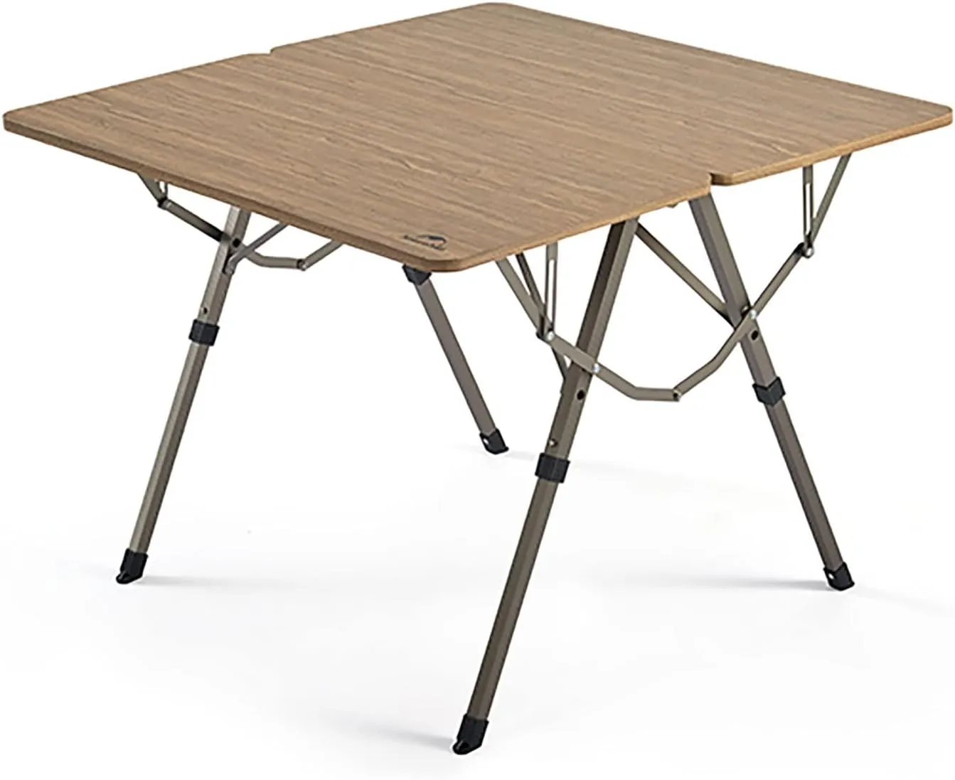 BK&MF Elevated Wooden Outdoor Folding Table,Aluminum Picnic Camping Mahjong Table Ultralight Height Adjustable for Camp, Boat, Travel,A,80x80x60cm(31x31x24inch)