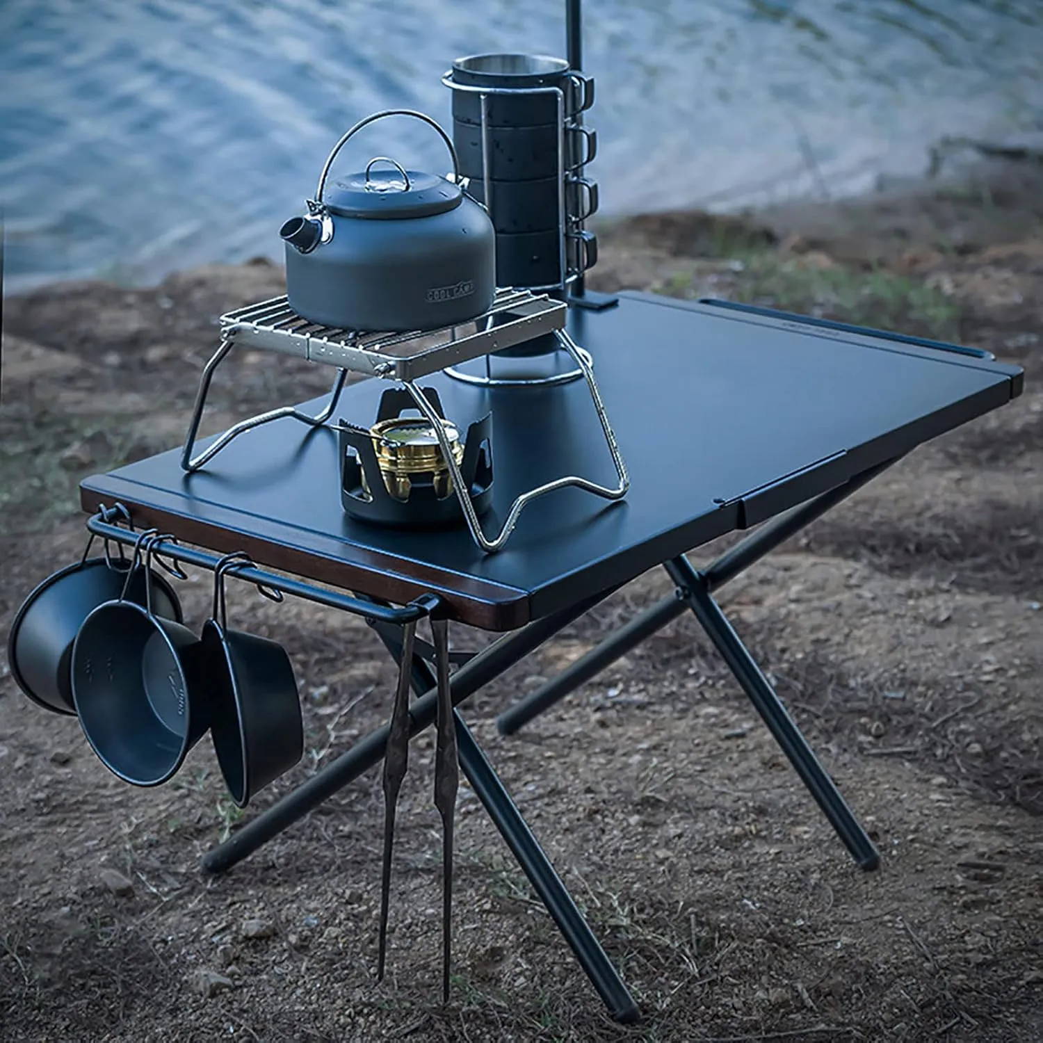 BK&MF Outdoor Camping Folding Table,Portable Picnic Grill Table Ultralight Aluminum Roll-up Table with Carry Bag for Cooking, Picnic, Camp,A,53x36.5x36cm(21x14x14inch)