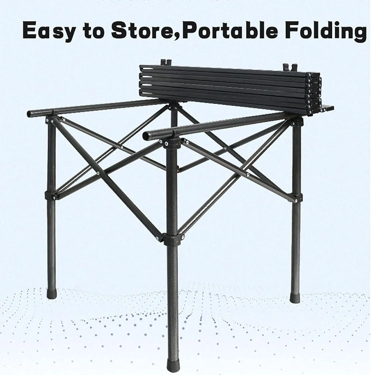 BK&MF Portable Aluminum Outdoor Folding Table,Compact Beach Travel Table with Carry Bag Roll-up Grill Table for BBQ, Party, Camping,A,50x50x50cm(20x20x20inch)