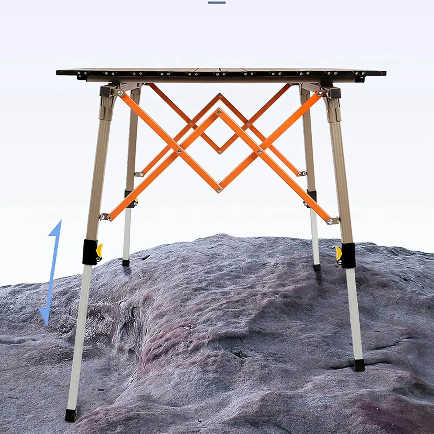 BK&MF Portable Ultralight Camping Table,Aluminum Outdoor Folding Table Height Adjustable Picnic Travel Camping Table with Carry Bag for BBQ, Party, Camping,A,70x70x70cm(28x28x28inch)