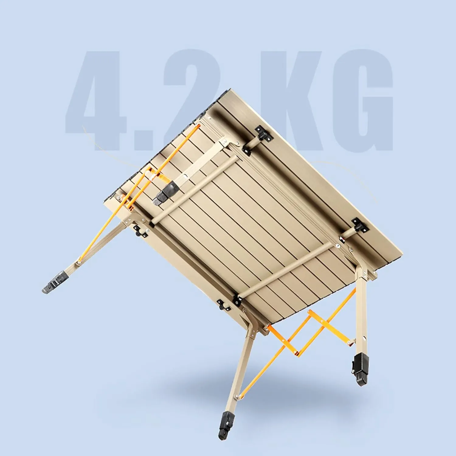 BK&MF Portable Ultralight Camping Table,Aluminum Outdoor Folding Table Height Adjustable Picnic Travel Camping Table with Carry Bag for BBQ, Party, Camping,A,70x70x70cm(28x28x28inch)
