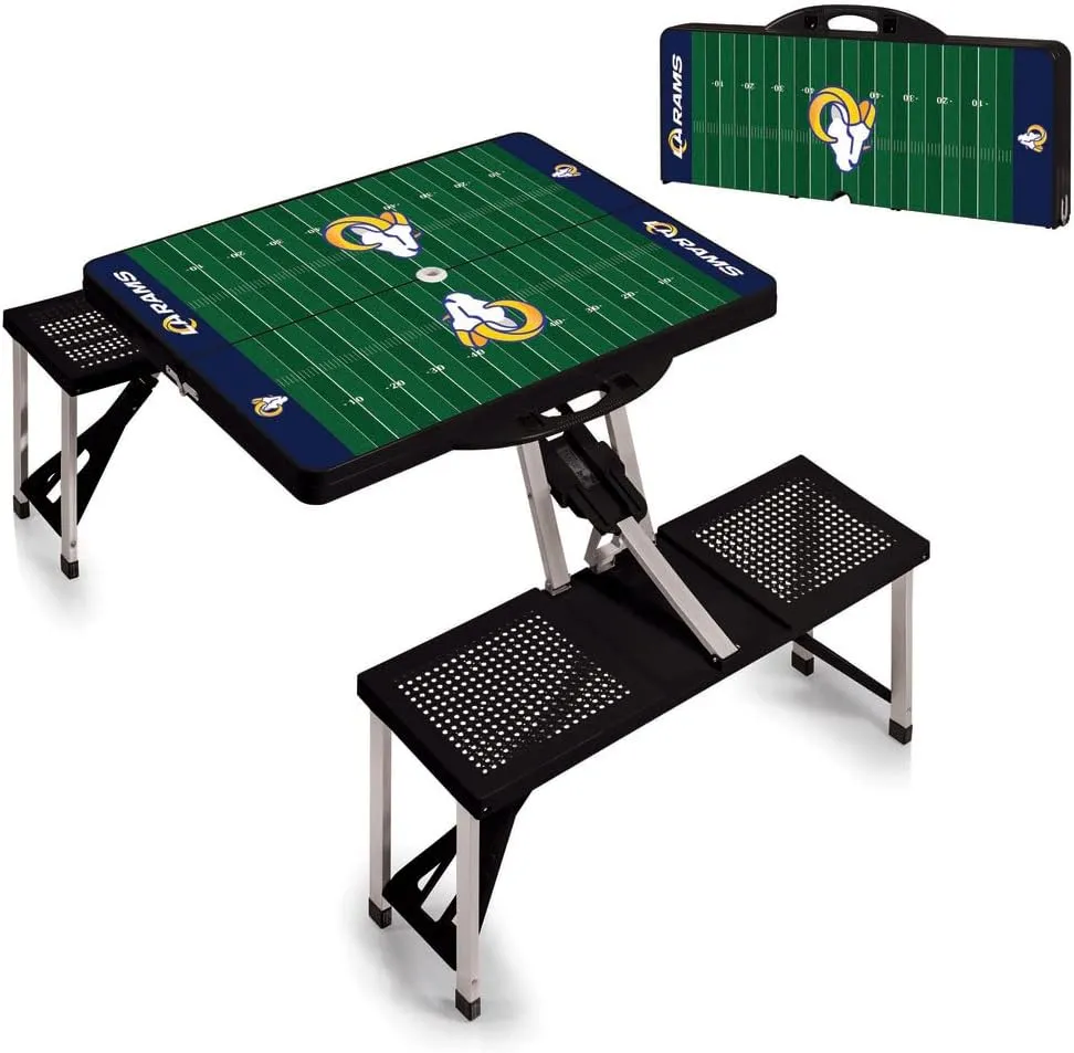 Black Los Angeles Rams Field Portable Picnic Table