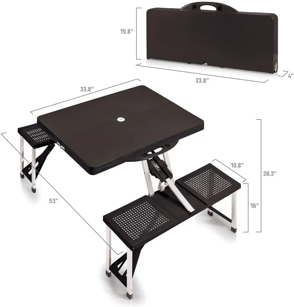 Black Los Angeles Rams Field Portable Picnic Table
