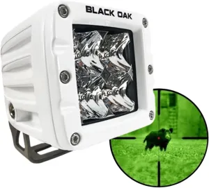 Black Oak Marine Infrared LED POD Light - Tactical Light for Night Vision 850nm 2 Inch, IP69K Rating – Boat Infra Red LED POD Lights – Hardware Included (Flood Optics)
