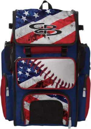 Boombah Superpack Bat Pack -Backpack Version (no wheels) - Holds 2 Bats - INK Baseball USA Series - For Baseball or Softball