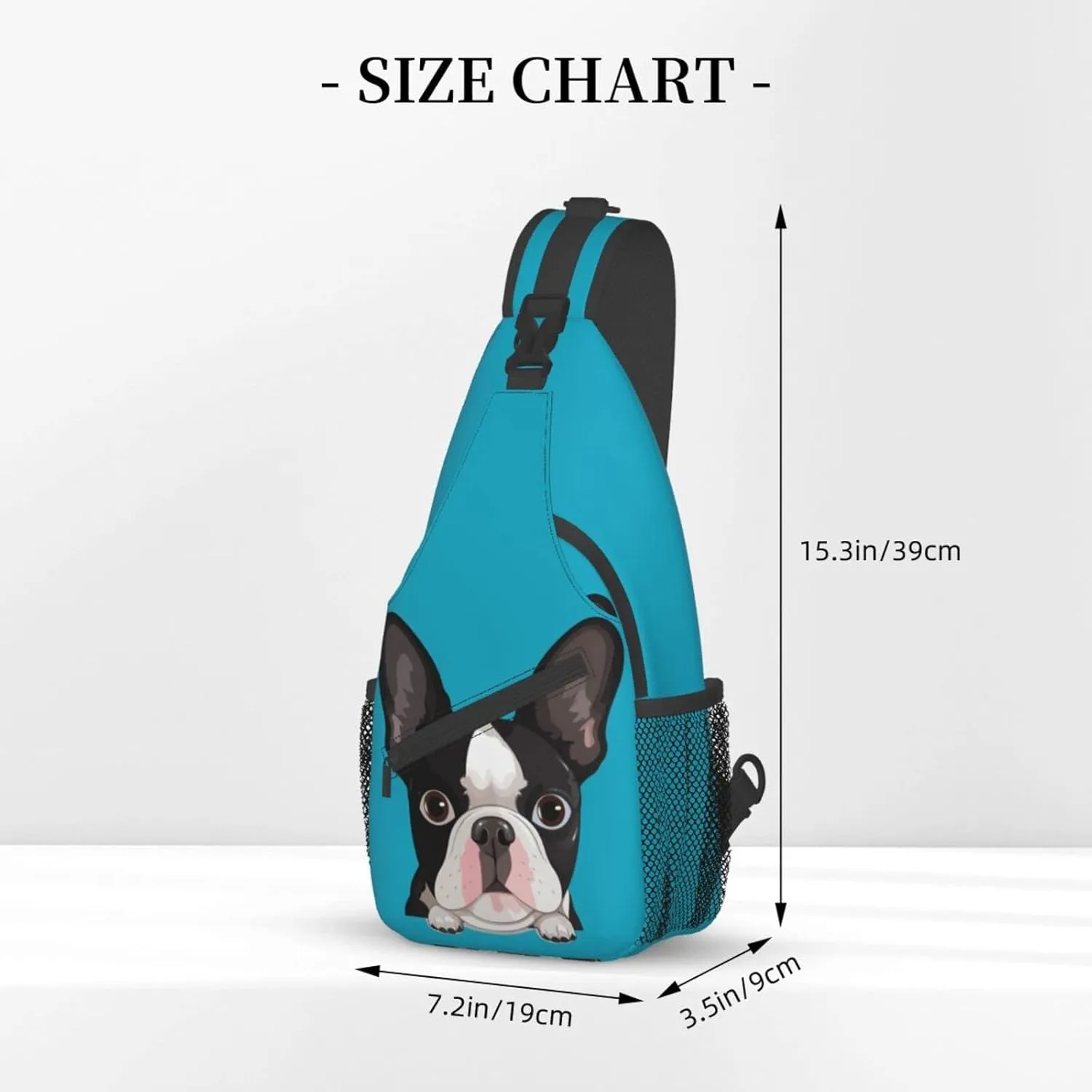 Boston Terrier Dog Hiking Daypacks Cross-body Sling Backpack for Men Women Outdoor Cycling Hiking Travel