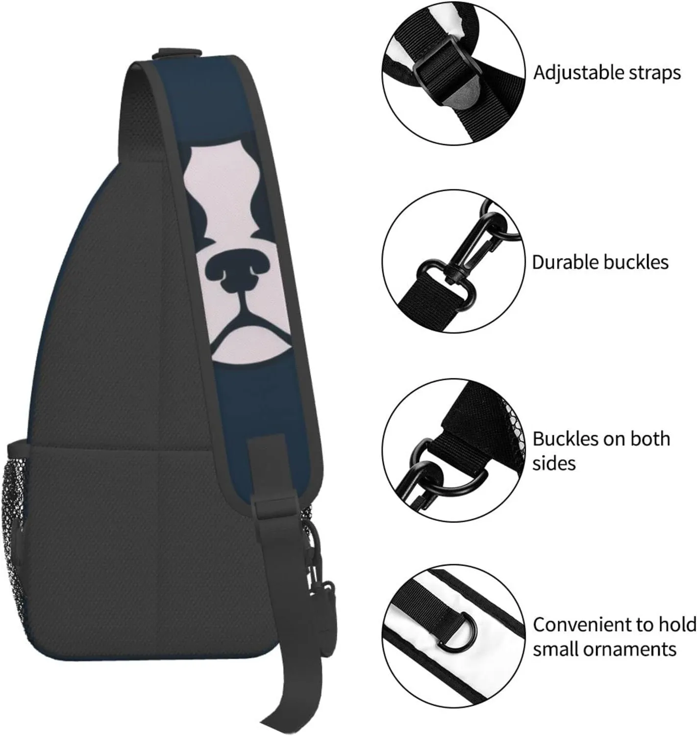Boston Terrier Hiking Daypacks Cross-body Sling Backpack for Men Women Outdoor Cycling Hiking Travel