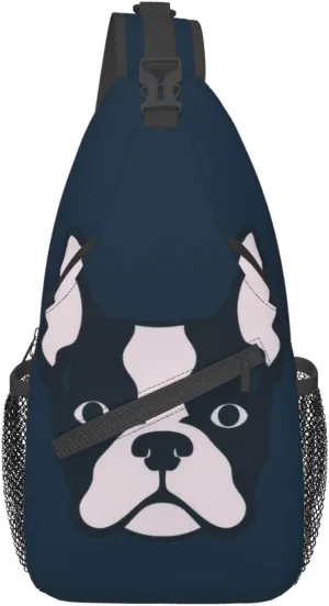 Boston Terrier Hiking Daypacks Cross-body Sling Backpack for Men Women Outdoor Cycling Hiking Travel