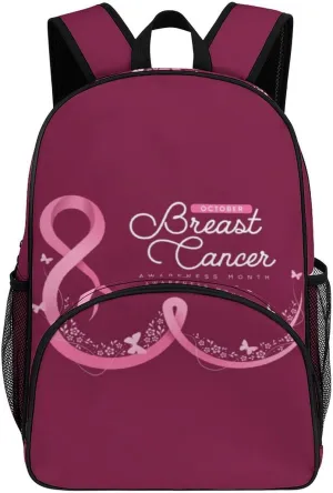 Breast Cancer Awareness Backpack for Worker Teacher Business Hiking Travel Bag Shoulders Bag