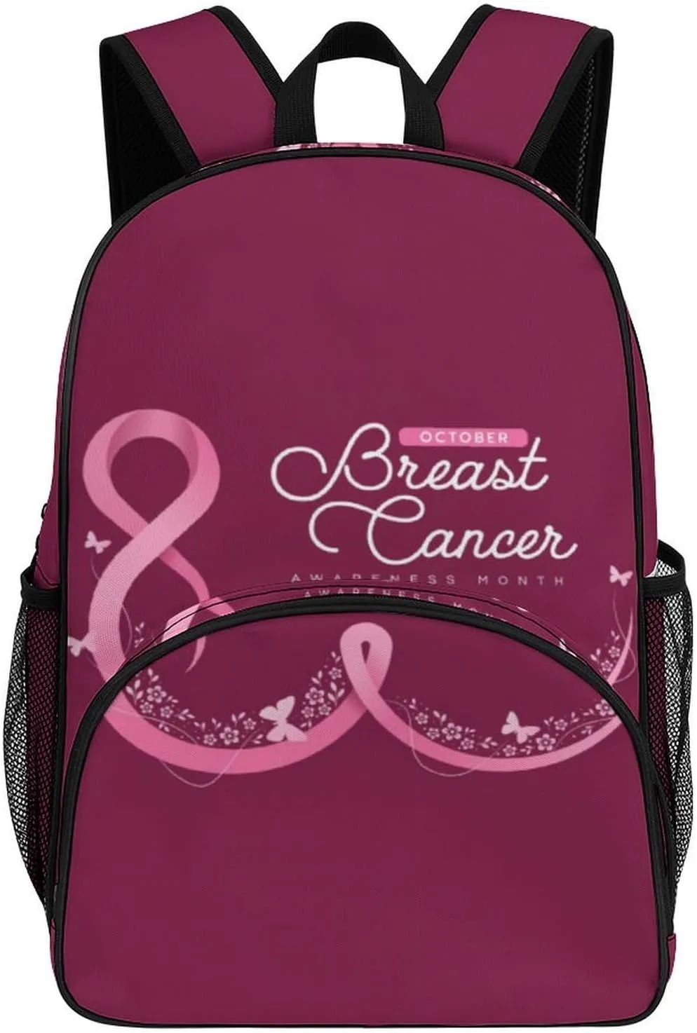 Breast Cancer Awareness Backpack for Worker Teacher Business Hiking Travel Bag Shoulders Bag