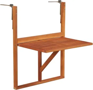 Brown Balcony Table Solid Acacia Wood Outdoor Furniture, Foldable Side Tables for Patio, Camping, Dining, Portable Table
