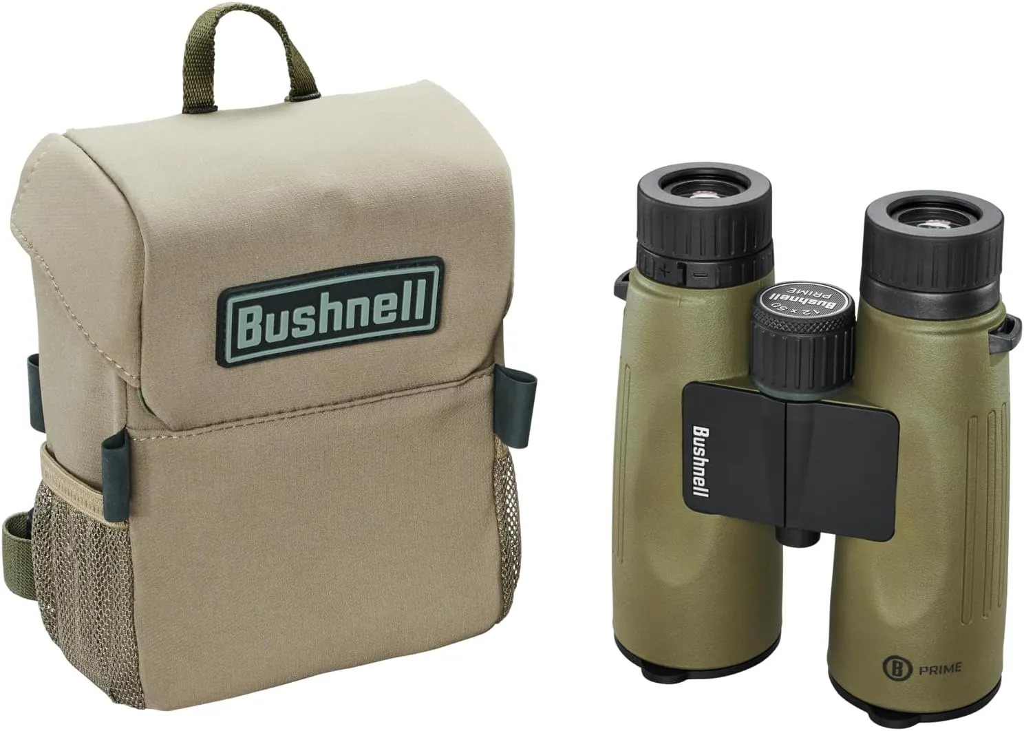 Bushnell Prime 12x50 Binocular and Vault Bino Caddy Combination Pack, Waterproof Hunting Binocular with Rugged Binocular Pouch for Hunting, Bird Watching and Hiking