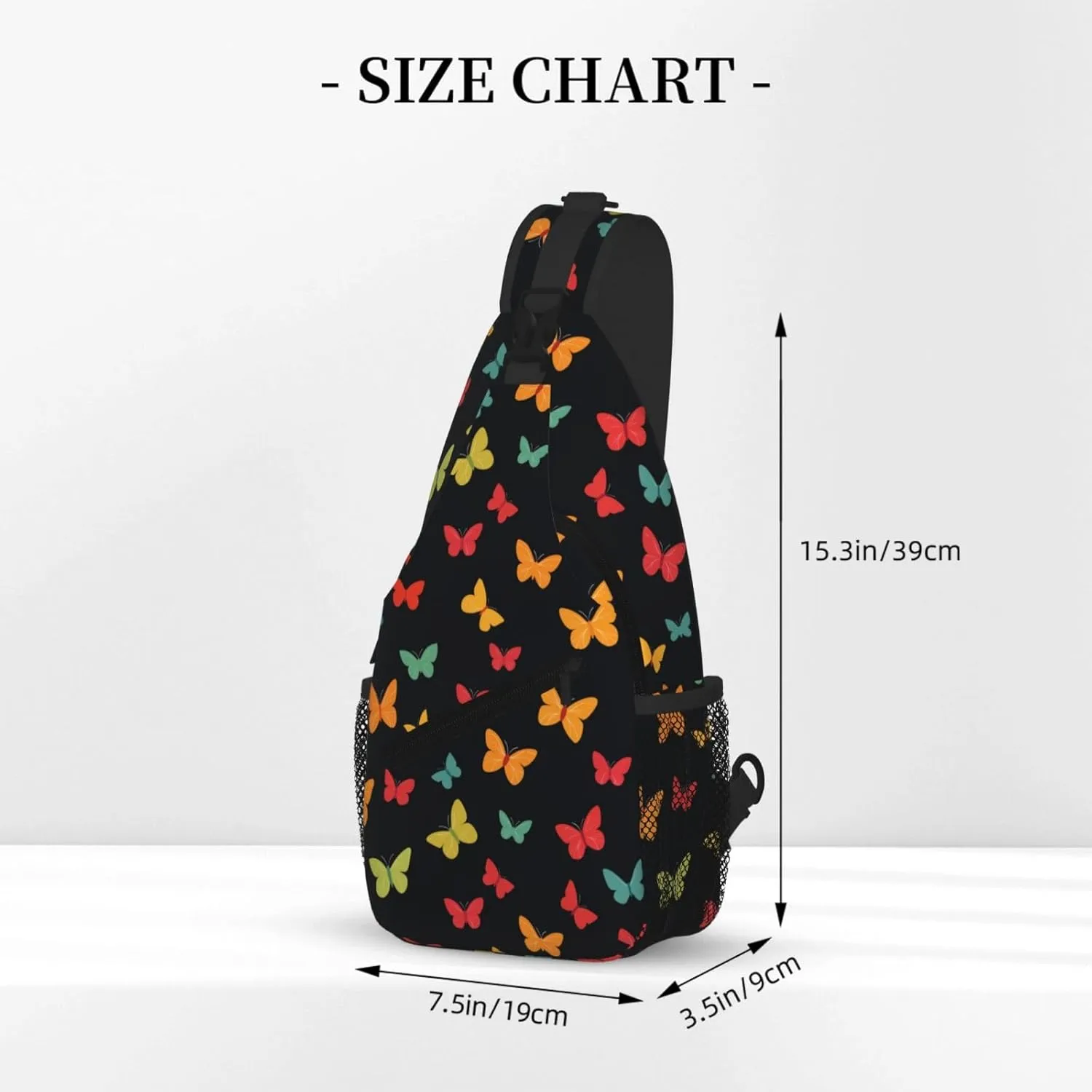 Butterflies Sling Bag Crossbody Backpack Shoulder Daypack Multipurpose Cross Body Chest Bag for Men Women Travel Hiking Sports Gym