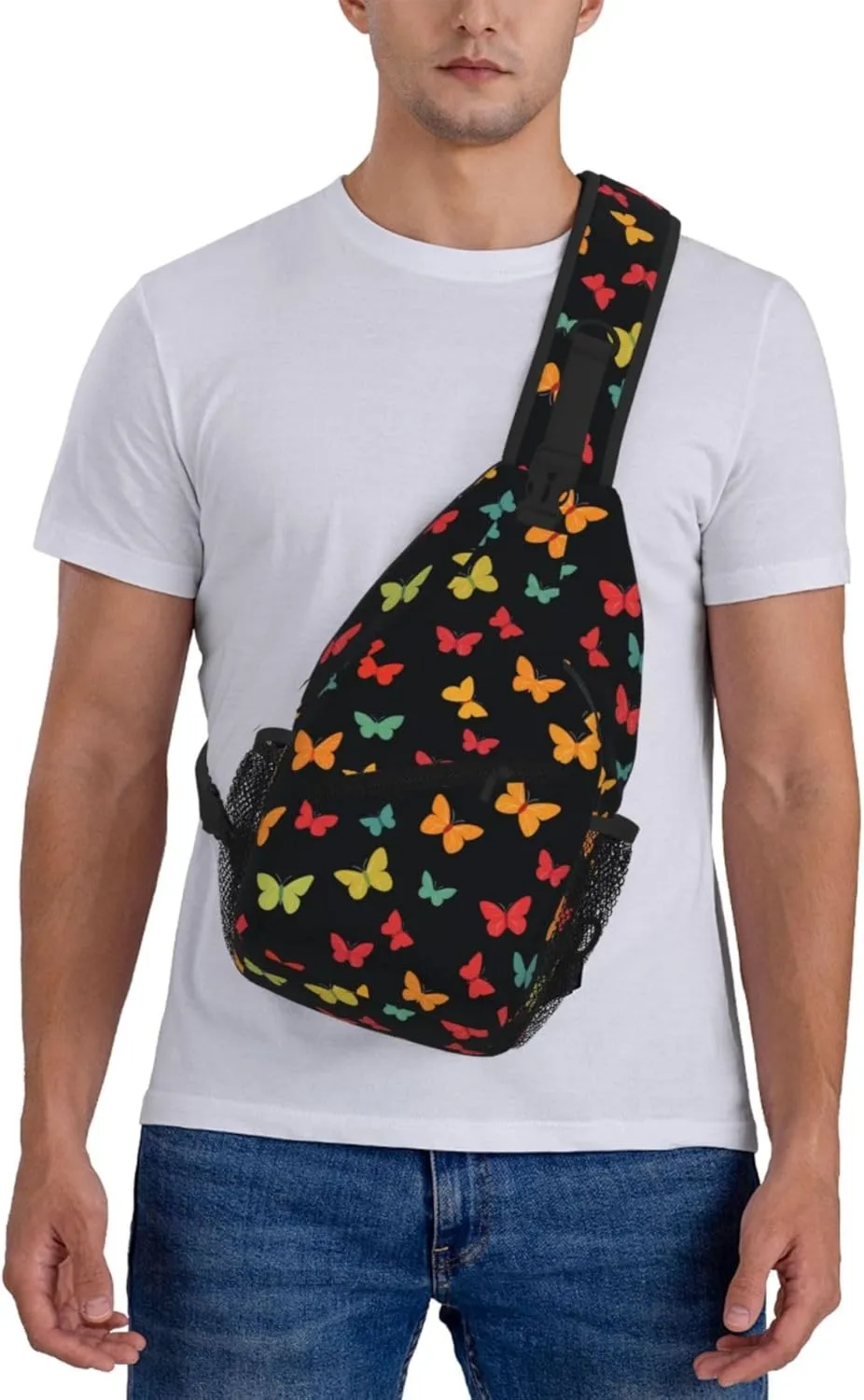 Butterflies Sling Bag Crossbody Backpack Shoulder Daypack Multipurpose Cross Body Chest Bag for Men Women Travel Hiking Sports Gym