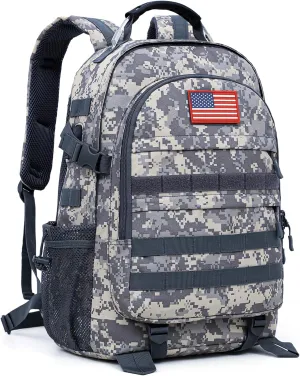 Camo Backpack 40L Military Elementary Middle School Boys Backpack Molle with USB Charging Port & Flag Patch