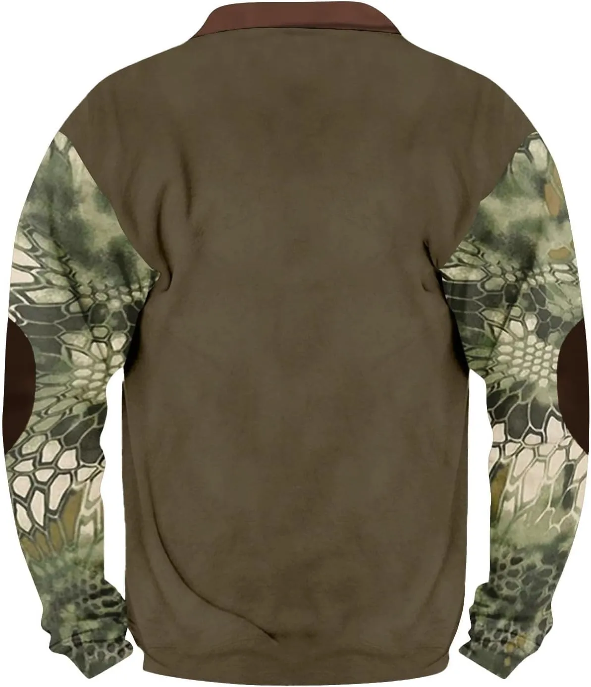 Camo Sweatshirts for Men Quarter Zip Raglan Sleeve Henley Neck Camouflage Vintage Western Pullover Tactical Shirts