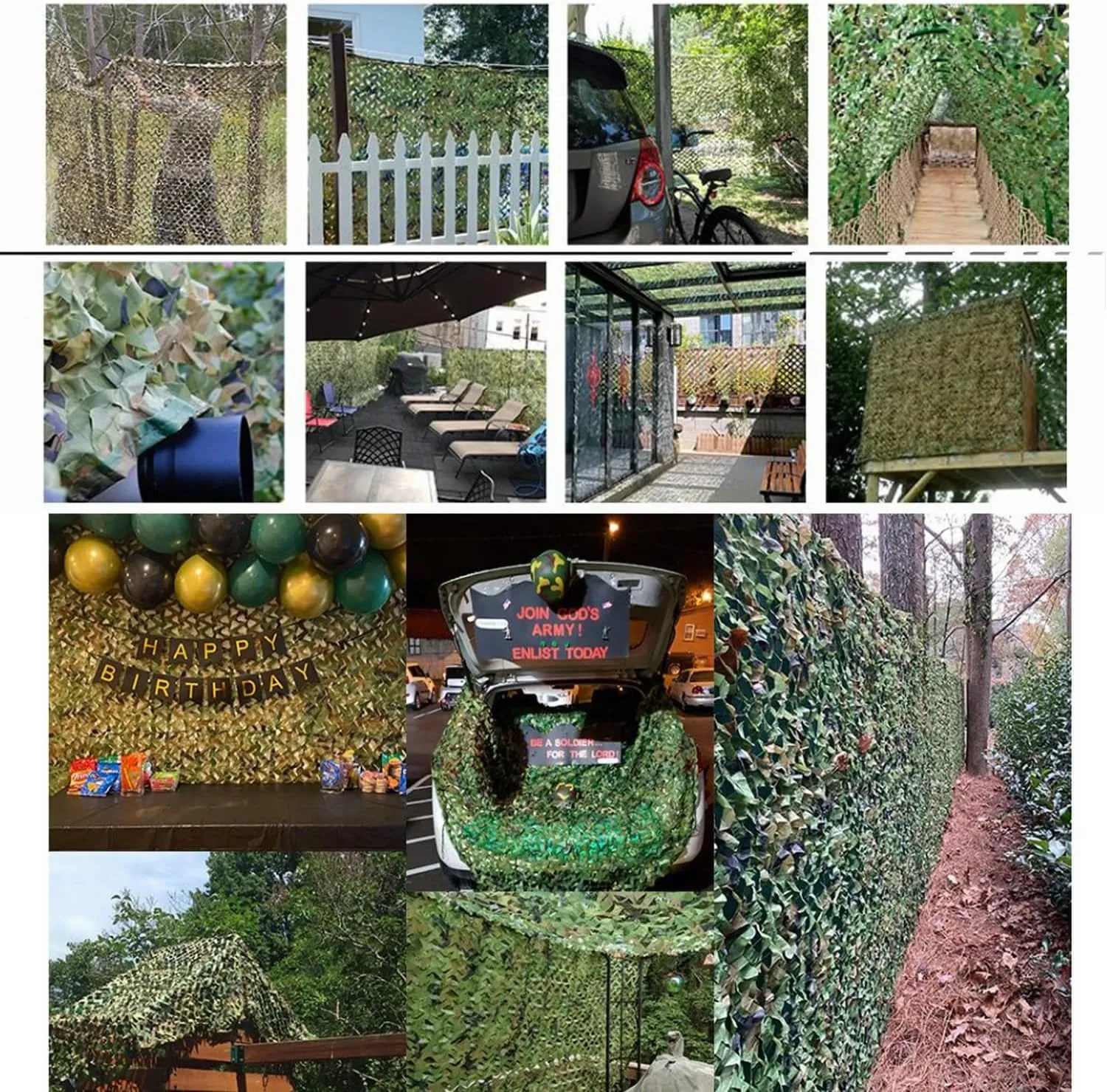 Camouflage Netting Army Camo Net Camo Tarp Camp Netting Garden Sunshade for Military Theme Shooting Decoration Sunshade Camping and Building Shelters